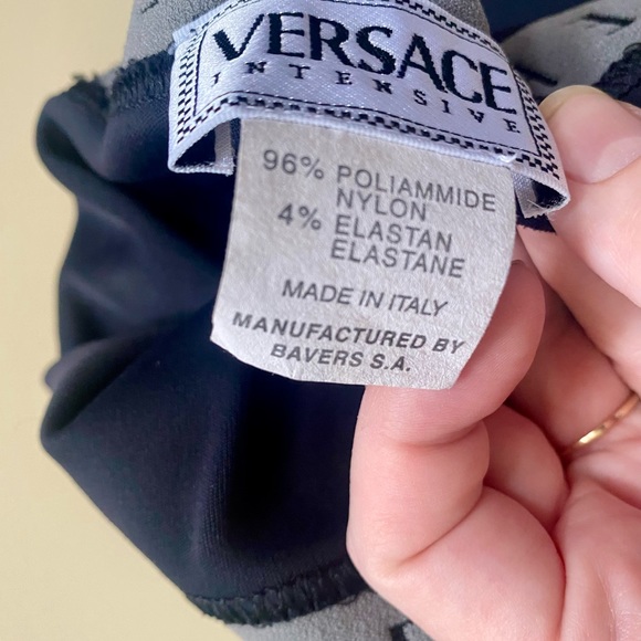 GORGEOUS Versace leggings / tights vintage black size large. - Picture 3 of 6